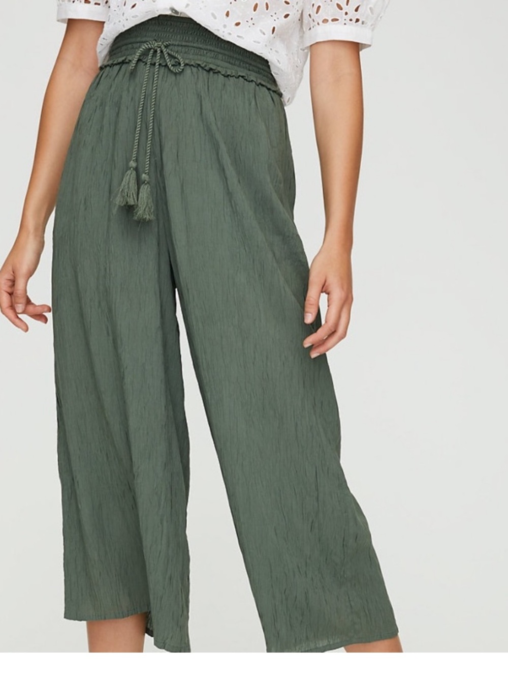 Aritzia Wilfred Nanterre Wide Leg Crop Pants Festival Lagenlook Flowy Medium
